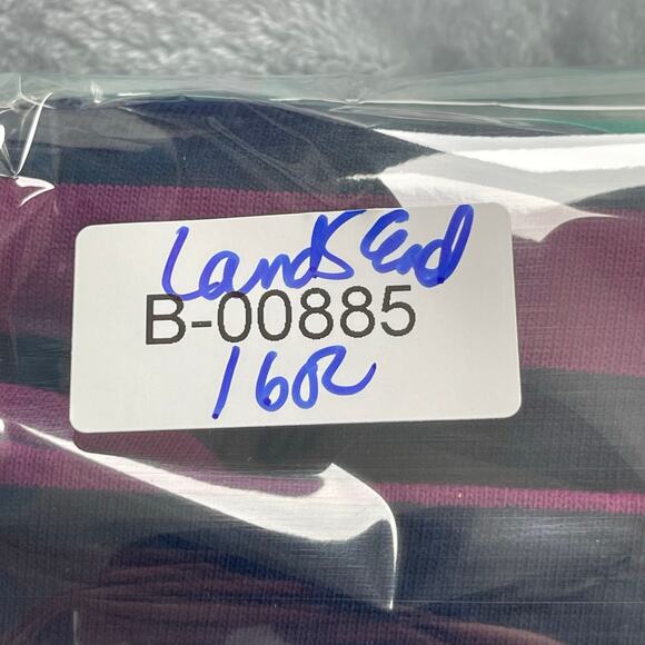 Lands End Top Women Large 14-16 Colorful Striped Cotton Lace-up Tunic Resortwear - Picture 15 of 16